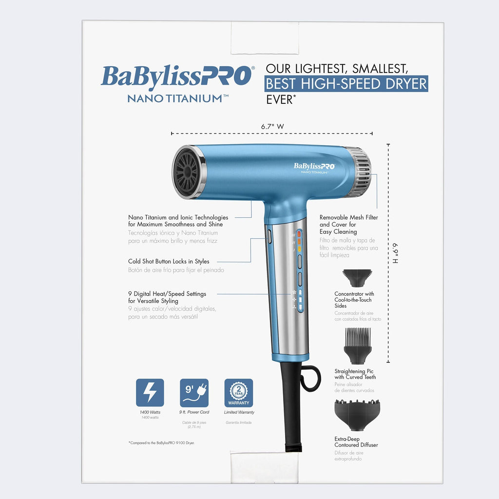 Babyliss Nano Titanium Light Ionic High-Speed Dryer