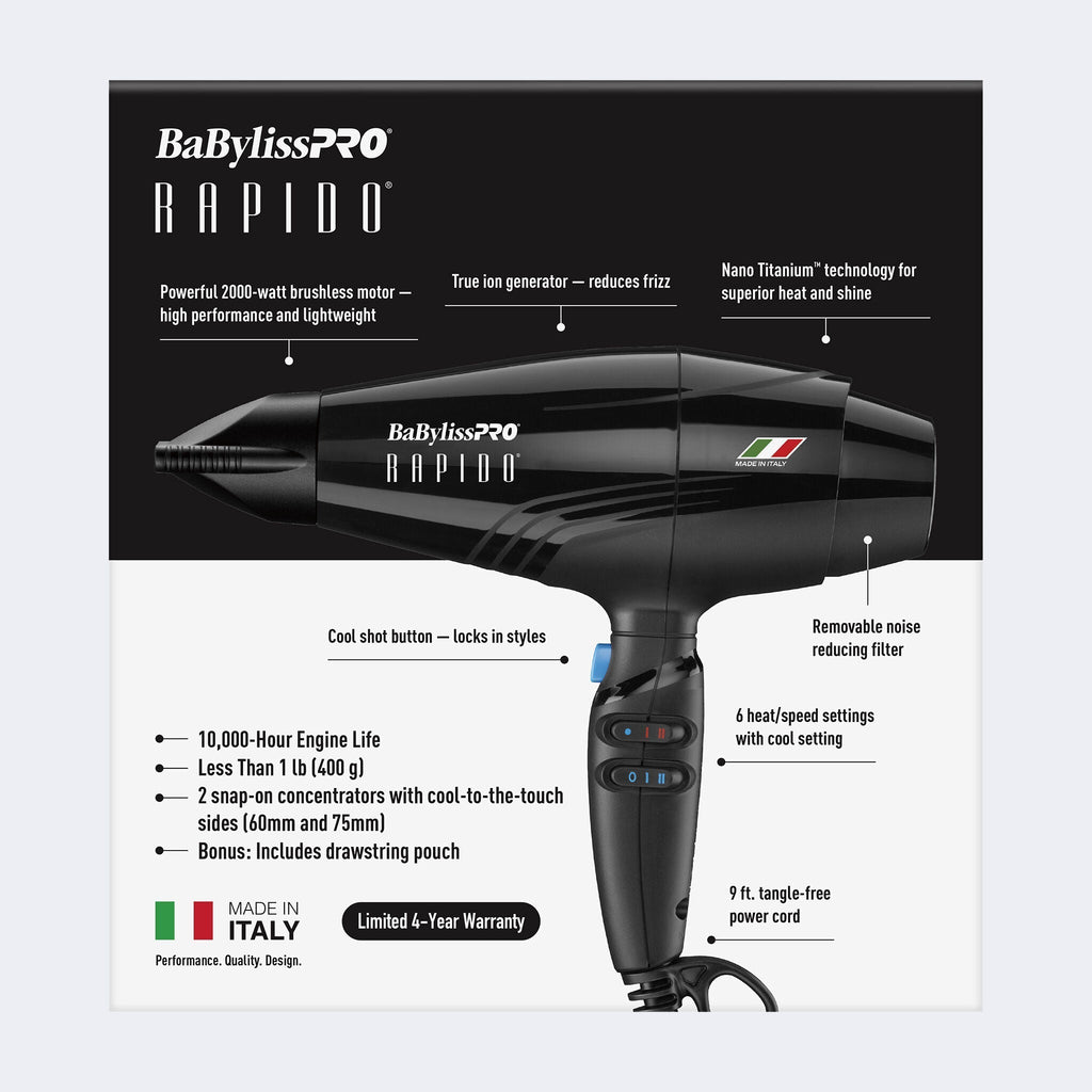 Babyliss PRO Rapido Dryer (Black)