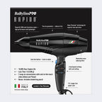 Babyliss PRO Rapido Dryer (Black)
