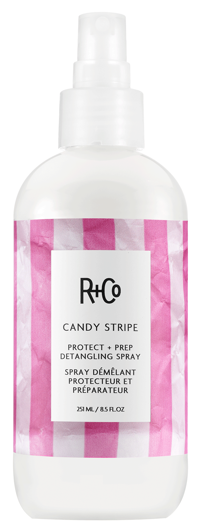 R+Co Candy Stripe Protect + Prep Detangling Spray 8.5oz