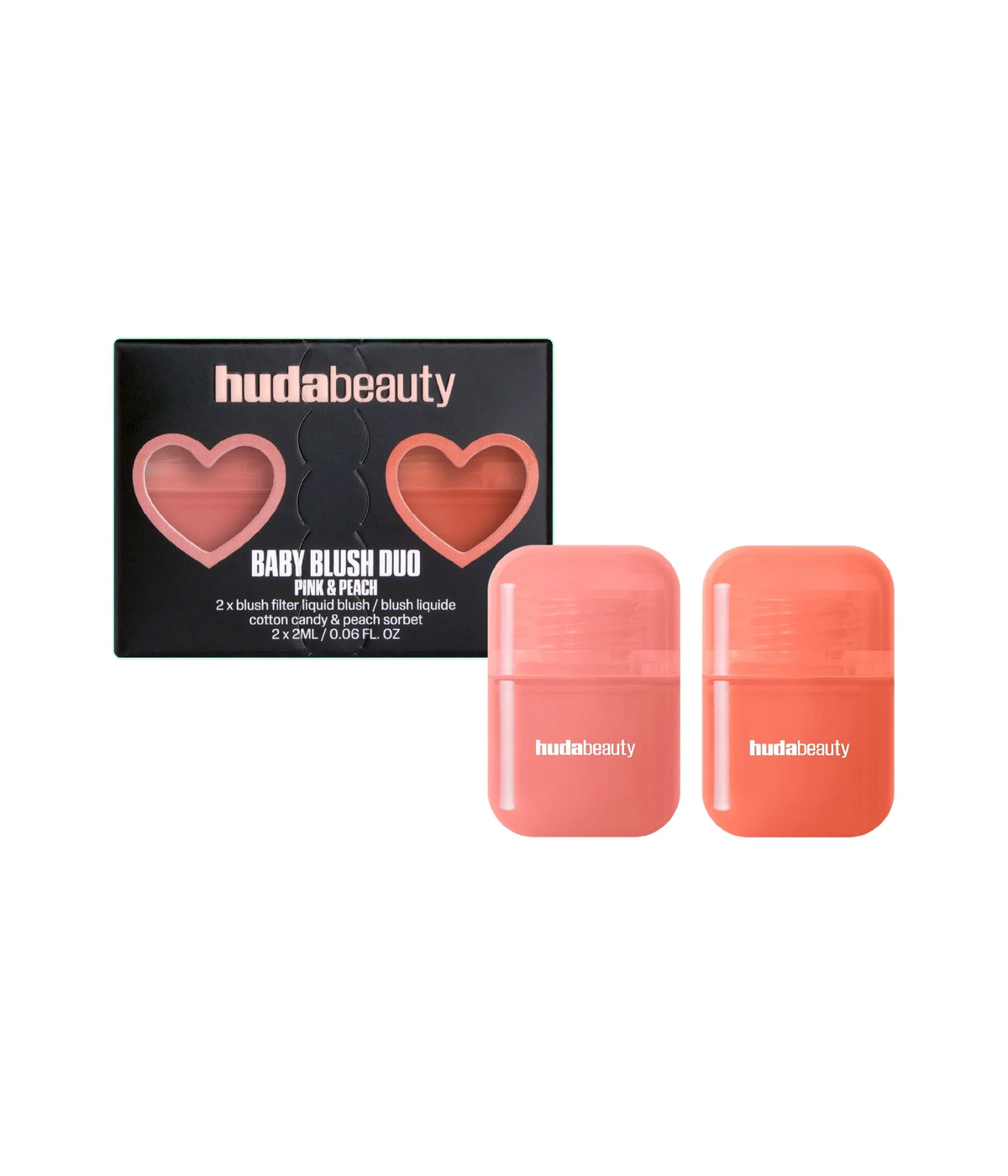 Huda Beauty Baby Blush Duo Pink And Peach