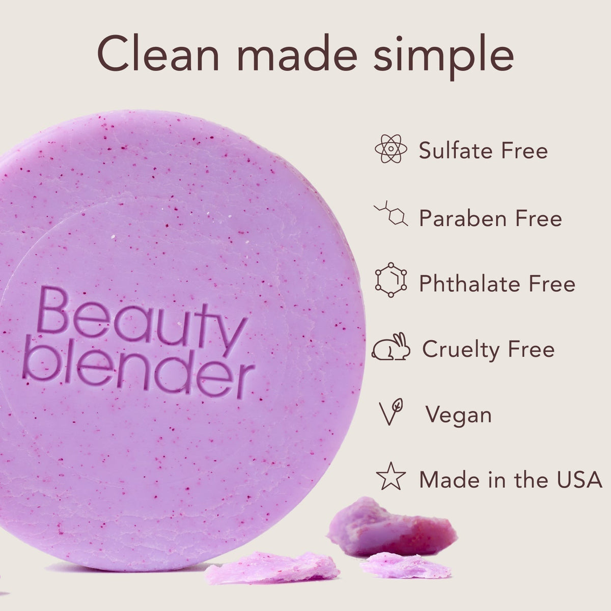 beautyblender Tool Scrub Charcoal Exfoliating Solid Soap 1oz