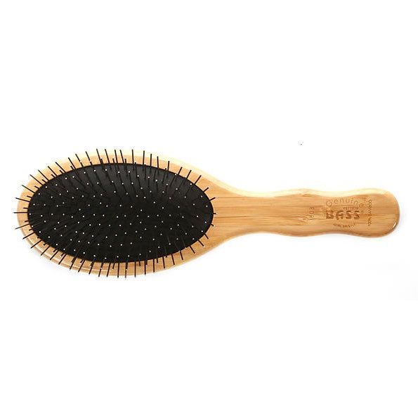 Bass Brushes 803 Dark Bamboo Large Oval Style Hairbrush with Premium Alloy Pins