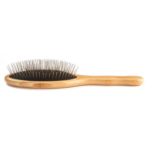 Bass Brushes 803 Dark Bamboo Large Oval Style Hairbrush with Premium Alloy Pins