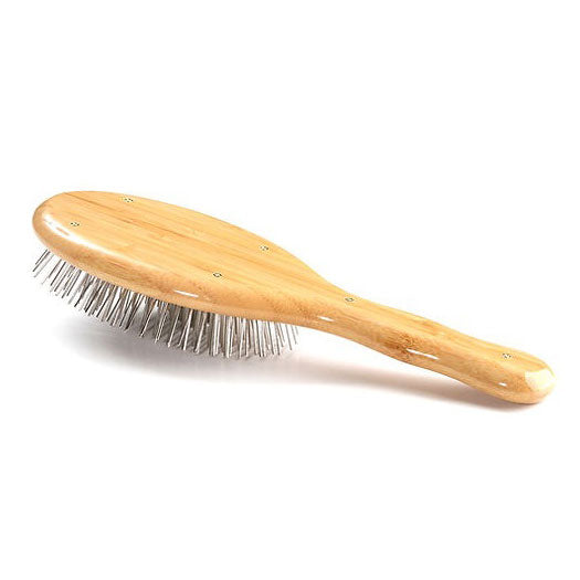 Bass Brushes 803 Dark Bamboo Large Oval Style Hairbrush with Premium Alloy Pins