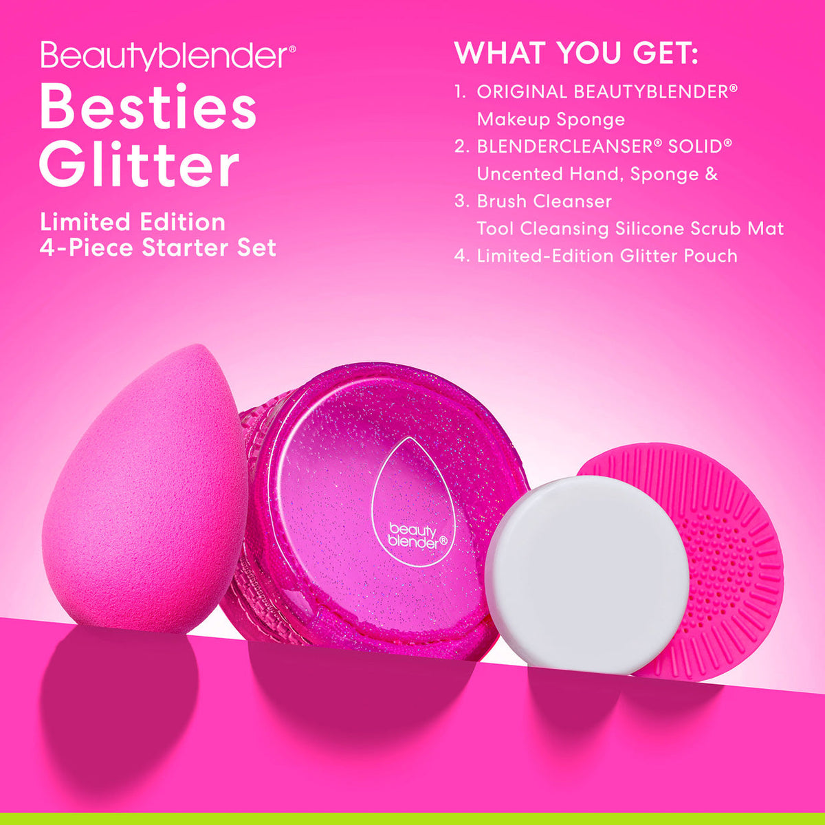 beautyblender Besties Glitter Blend & Cleanse 4-Piece Starter Set