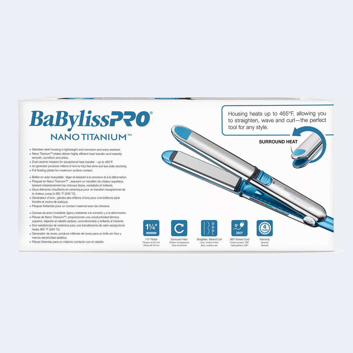 Babyliss PRO Nano Titanium PRIMA3000 1 1/4" Ionic Straightener