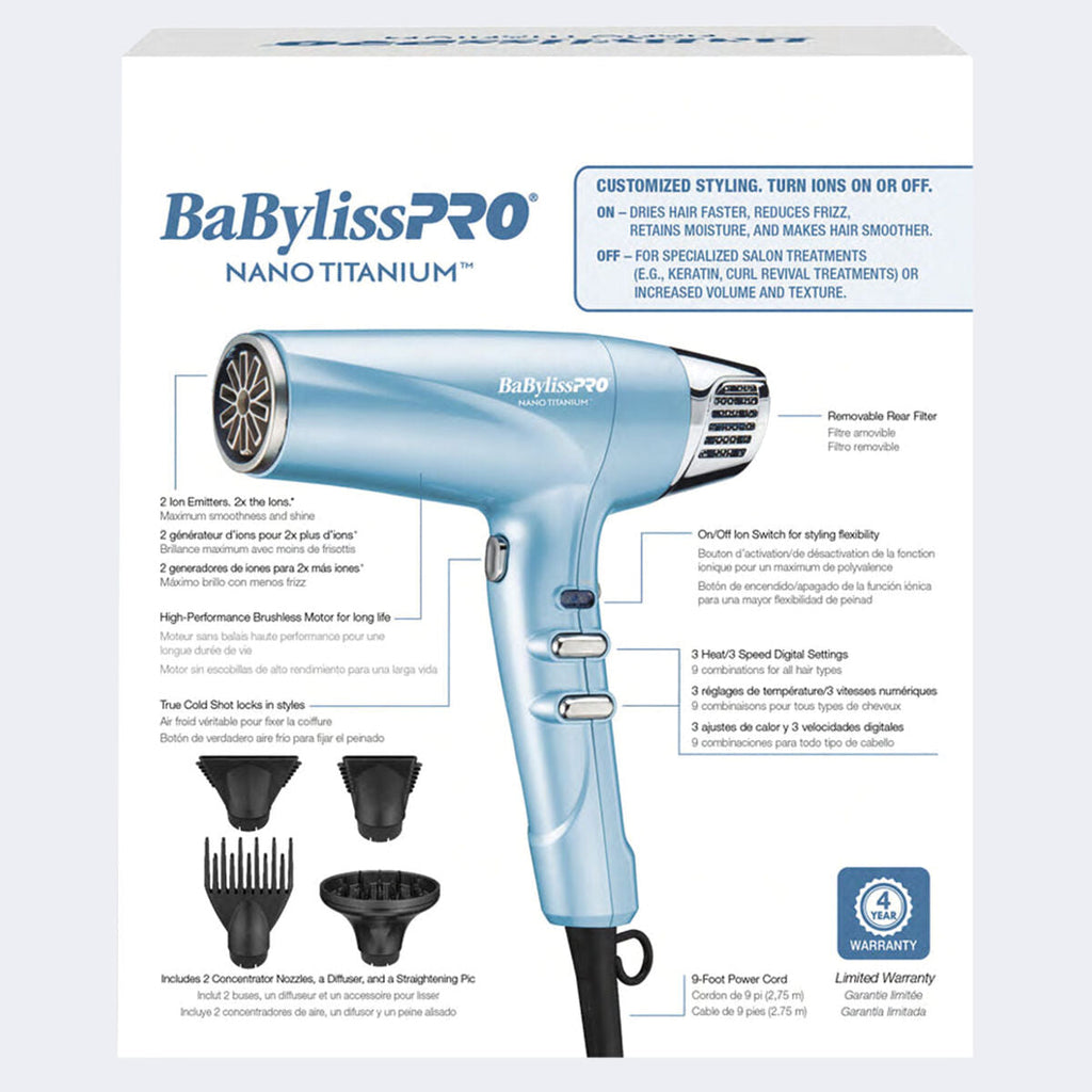Babyliss PRO Nano Titanium Professional High-Speed Dual Ionic Dryer