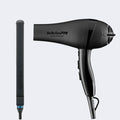 Babyliss Nano Titanium Matte Black 5548 Dryer and 1 Inch Ultra Thin Flat Iron