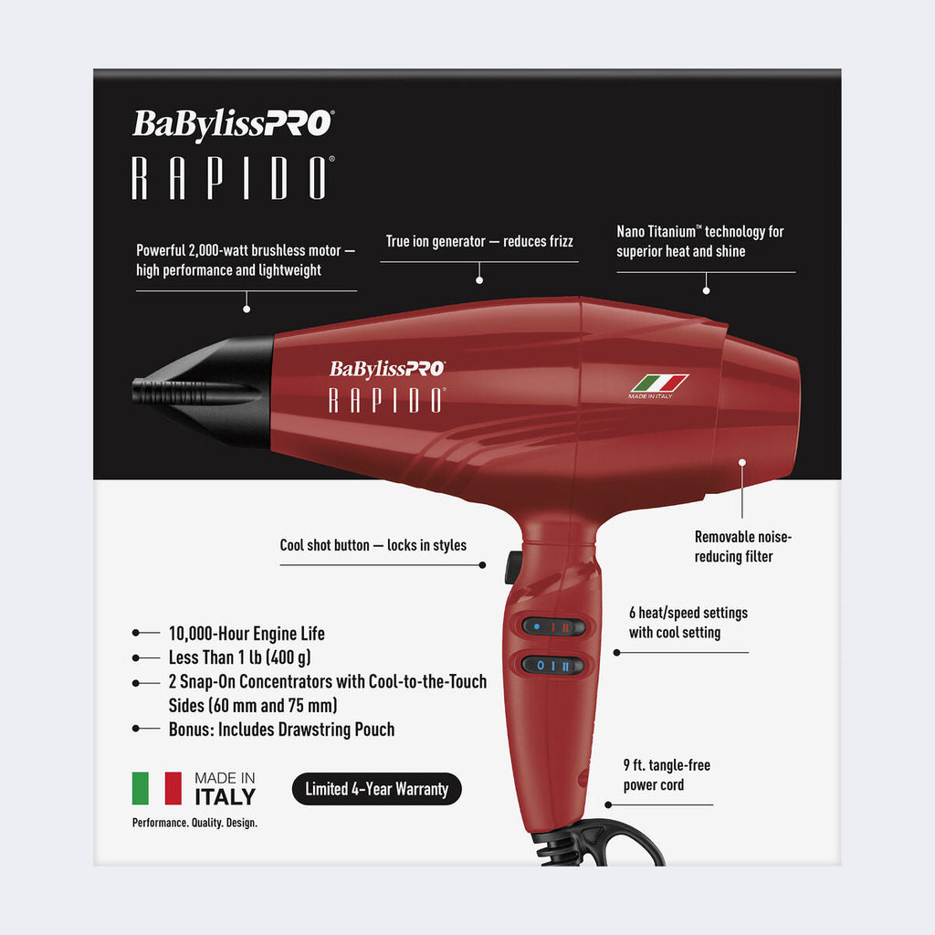 Babyliss PRO Rapido Dryer (Red)