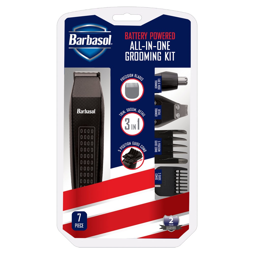 Barbasol Battery Powered All-in-One Grooming Kit 7-Piece