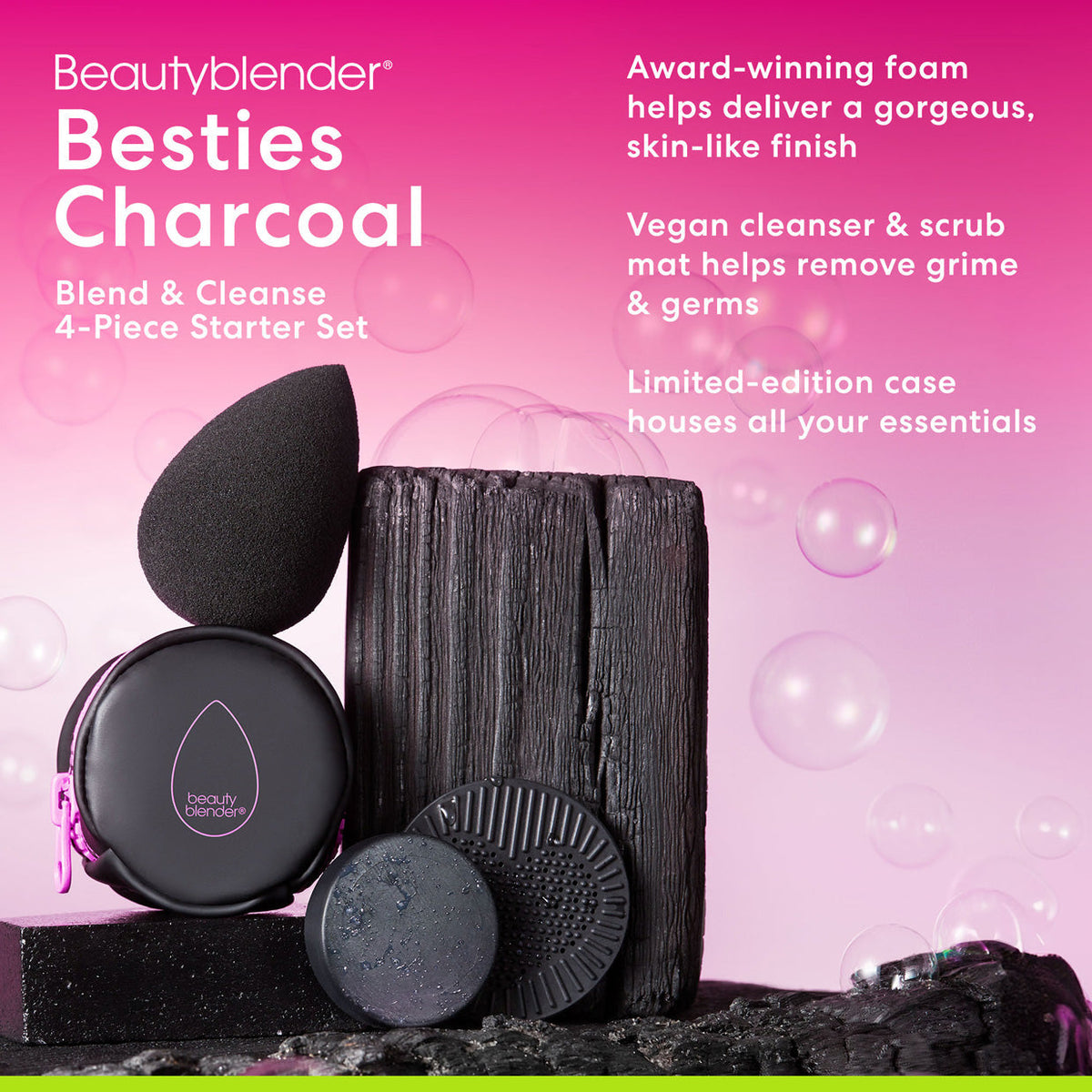 beautyblender BESTIES Blend & Cleanse Starter Set (Charcoal Edition)