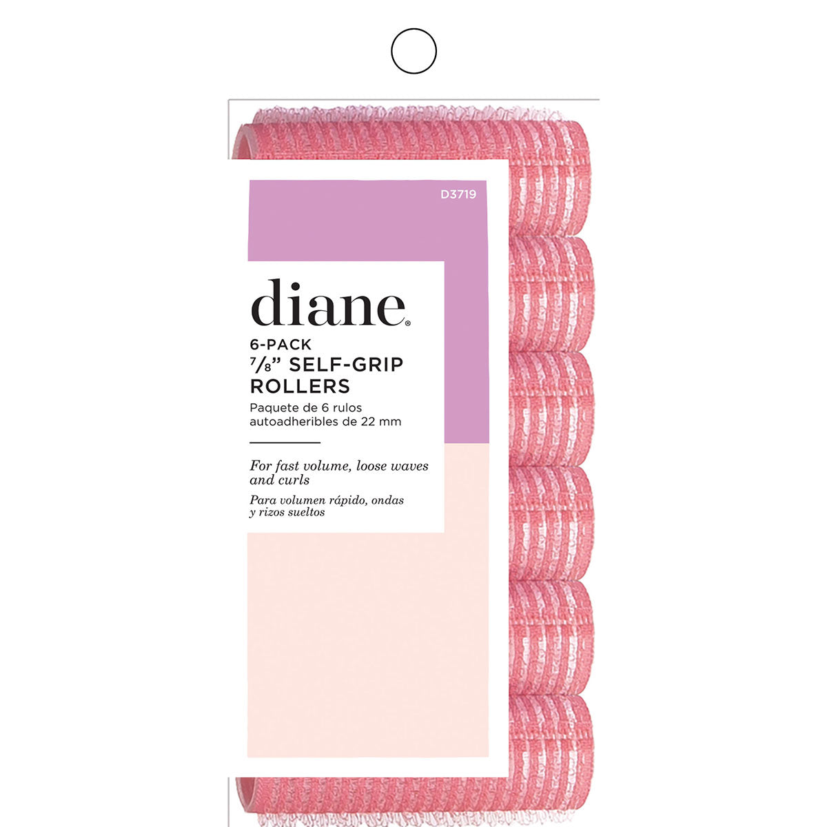 Fromm Diane D3719 Self Grip Rollers 7/8" Pink 6pk