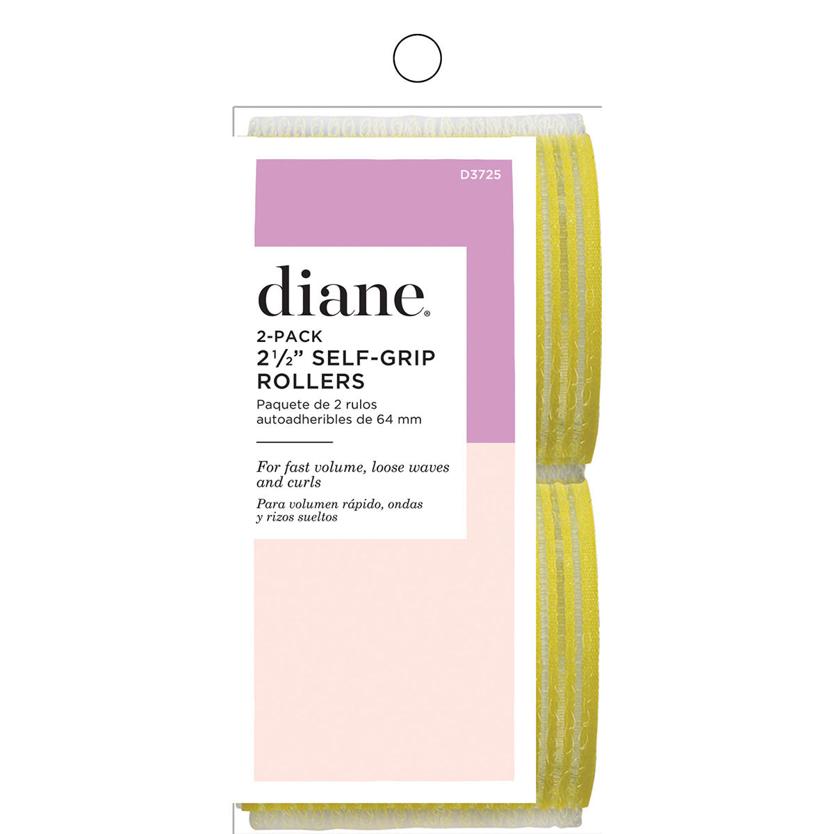 Fromm Diane D3725 Self Grip Rollers 2 1/2" Yellow 2pk