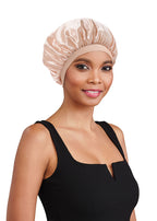 Fromm Diane D7327 Premium Silky Satin Bonnet 2pk - Champagne and Black
