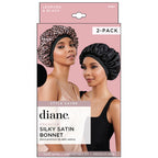 Fromm Diane D7324 Premium Silky Satin Bonnet 2pk - Leopard and Black