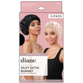 Fromm Diane D7327 Premium Silky Satin Bonnet 2pk - Champagne and Black