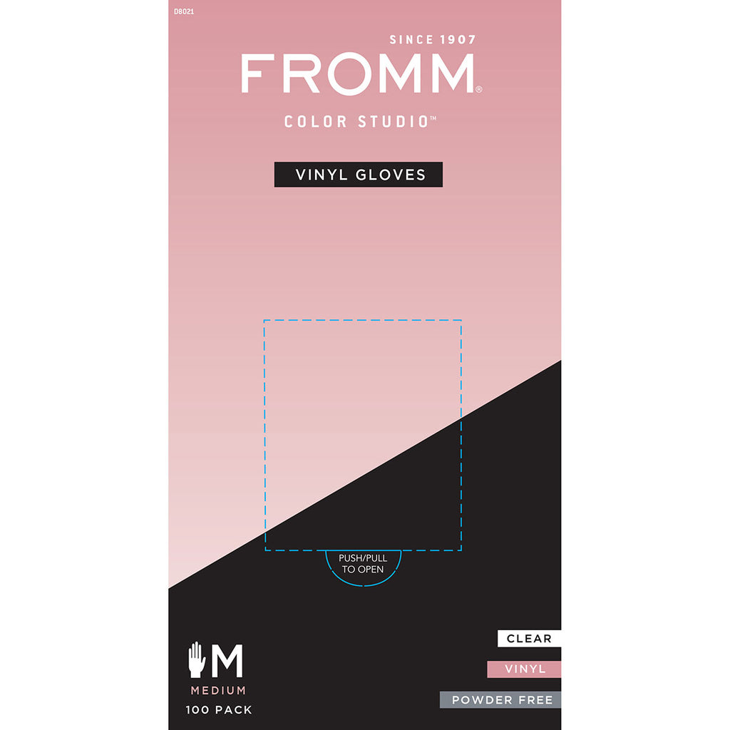 Fromm Diane D8021 Medium Vinyl Powder Free Gloves Clear 100pk