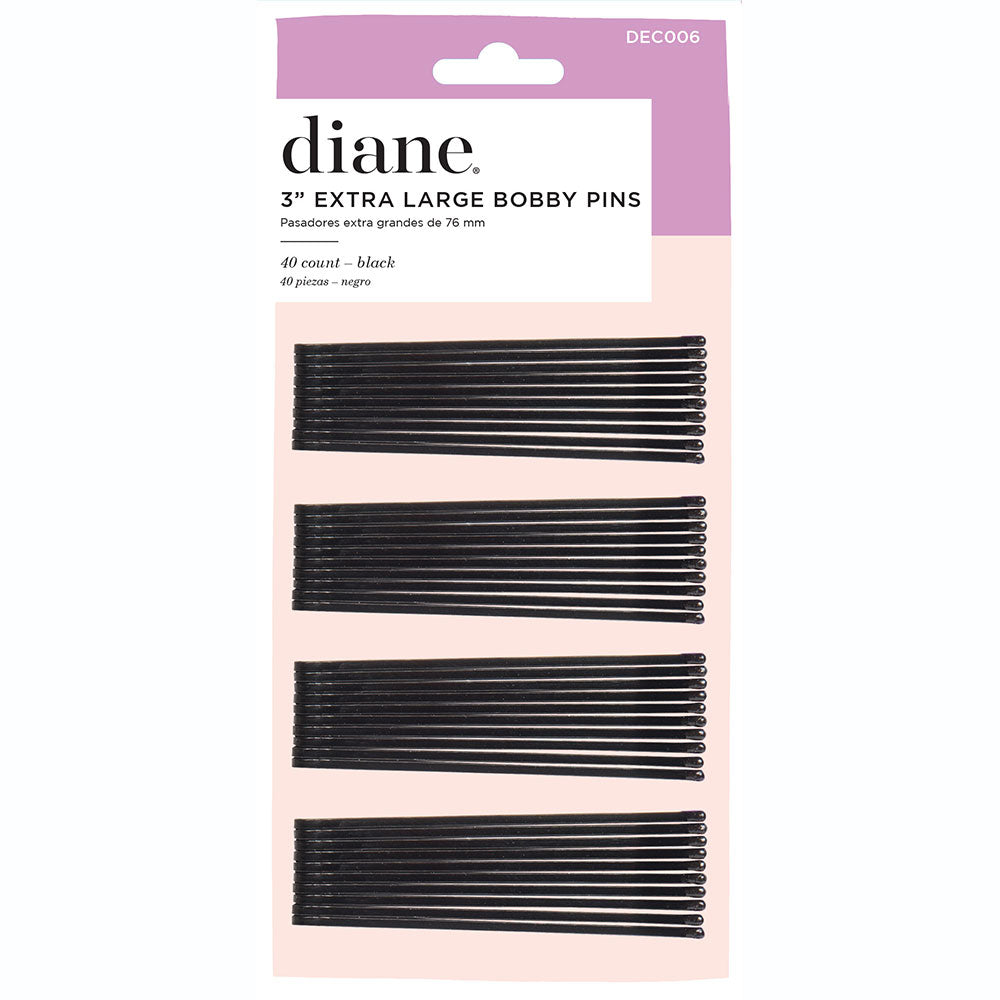 Fromm Diane DEC006 Extra Large Bobby Pins 3 Inch Black 40pk