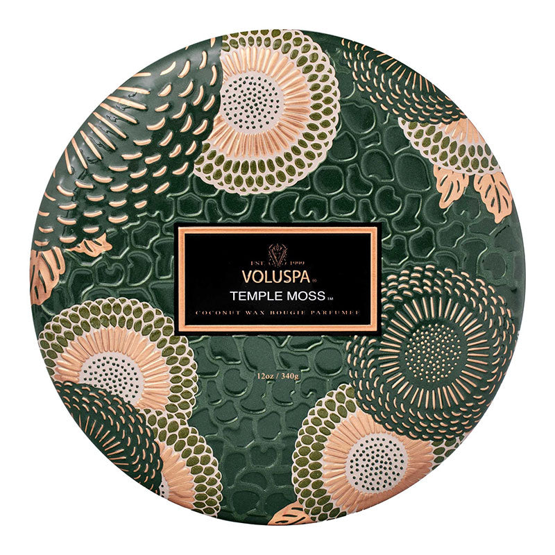 Voluspa Temple Moss 3 Wick Tin Candle 12oz