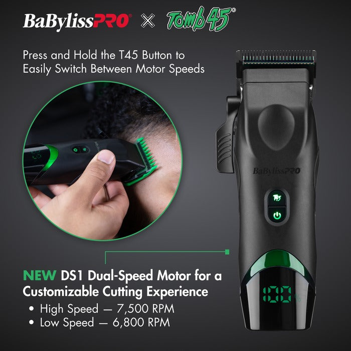 BaBylissPRO® x Tomb45® Wireless-Charging Clipper (Charging Pad NOT Included)