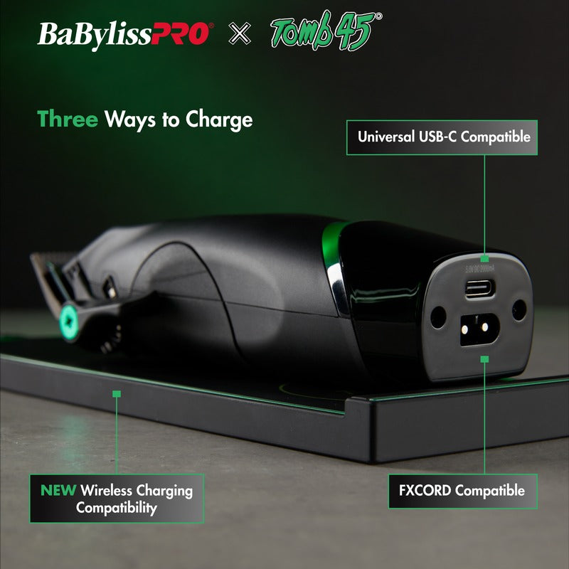 BaBylissPRO® x Tomb45® Wireless-Charging Clipper (Charging Pad NOT Included)