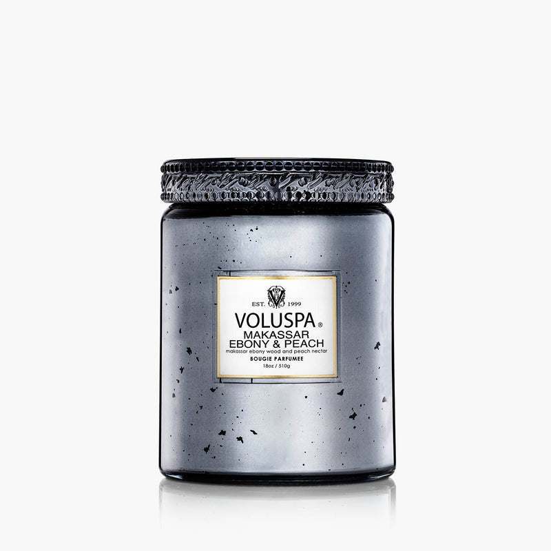 Voluspa Makassar Ebony & Peach Large Jar Candle 18oz