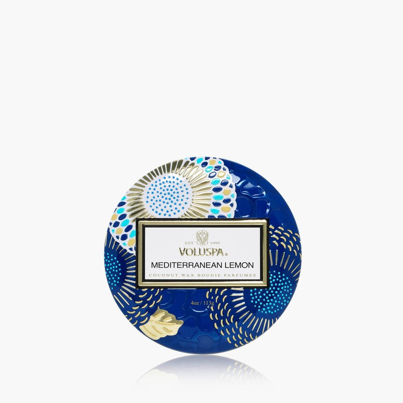 Voluspa Mediterranean Lemon Mini Tin Candle 4oz