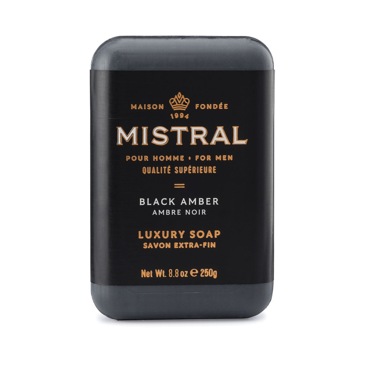 Mistral For Men Luxury Bar Soap 8.8oz - BLACK AMBER