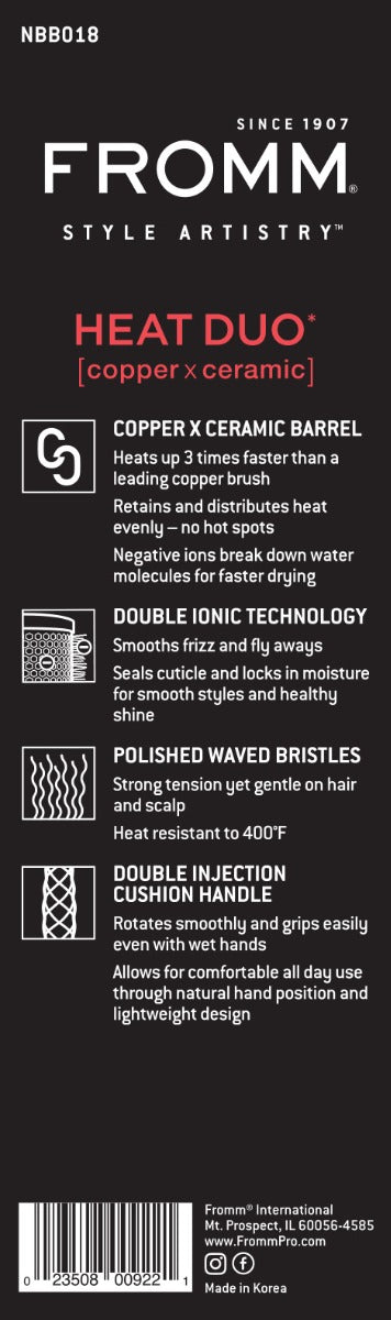 Fromm Diane NBB018 Heat Duo 1 Inch Copper Round Brush
