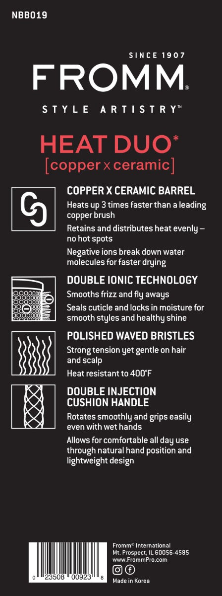 Fromm Diane NBB019 Heat Duo 1.25 Inch Copper Round Brush