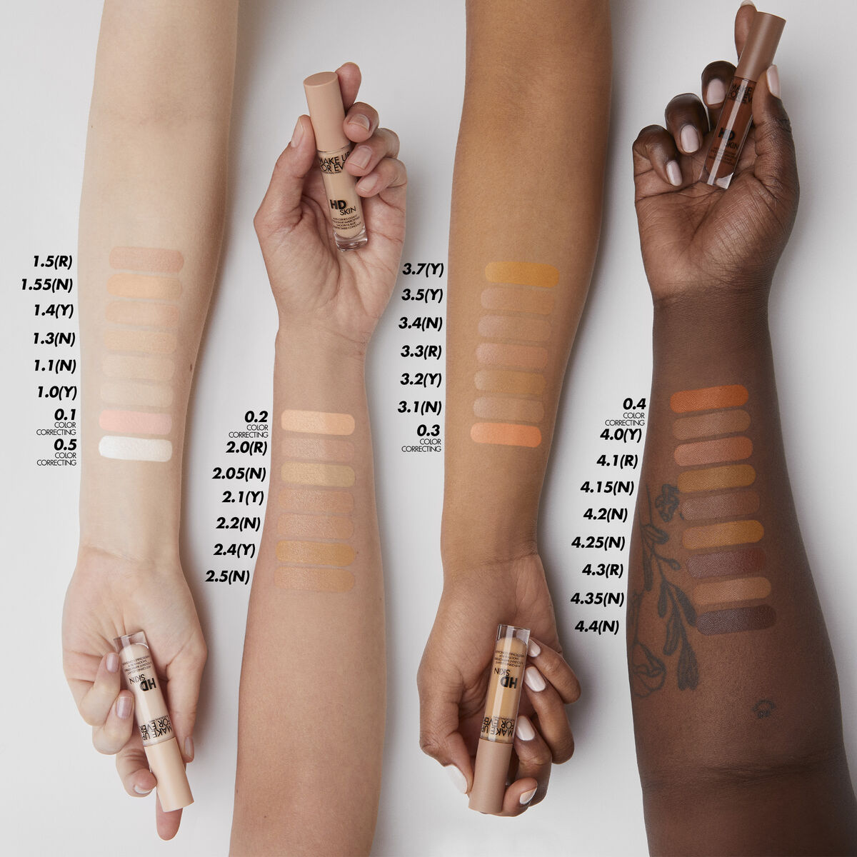 Make Up For Ever HD Skin Concealer Corrective Shades