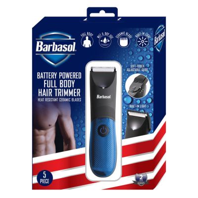 Battery Powered Full Body Hair Trimmer Heat Resistant Ceramic Blades 5 Piece 223311  